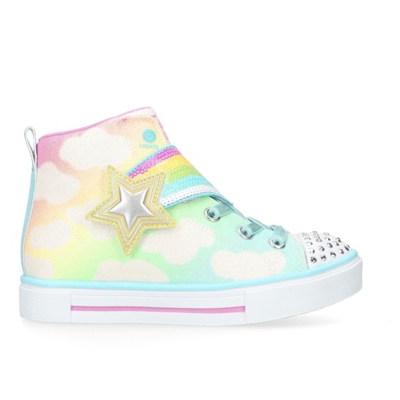 Sketchers Girls Twinkle Sparks Shooting Star Brights Light-up sneakers 1 & 1.5 - Picture 3 of 6